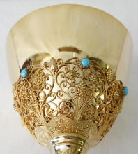 Solid silver gilt antique French Gothic Chalice.
